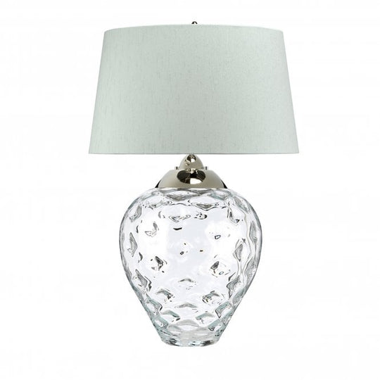 Samara Large Table Lamp Clear With Chateau (duck egg) Shade