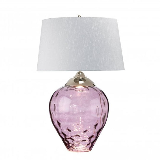 Samara Large Table Lamp Plum With Titanium (silver) Shade