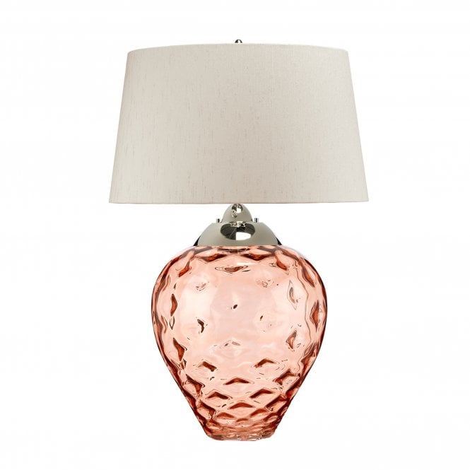 Samara Large Table Lamp Salmon With Scallop (taupe) Shade