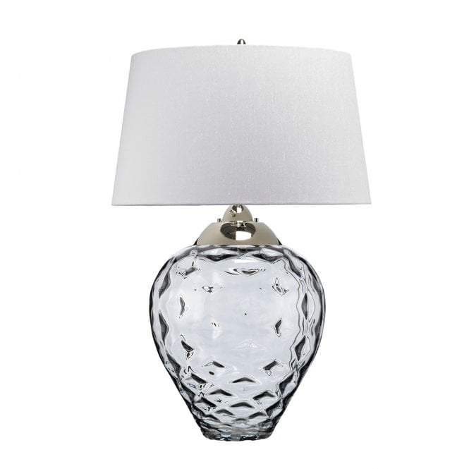 Samara Large Table Lamp Smoked With Hepplewhite (light grey) Shade
