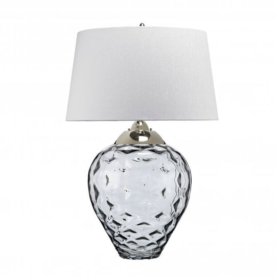 Samara Large Table Lamp Smoked With Hepplewhite (light grey) Shade