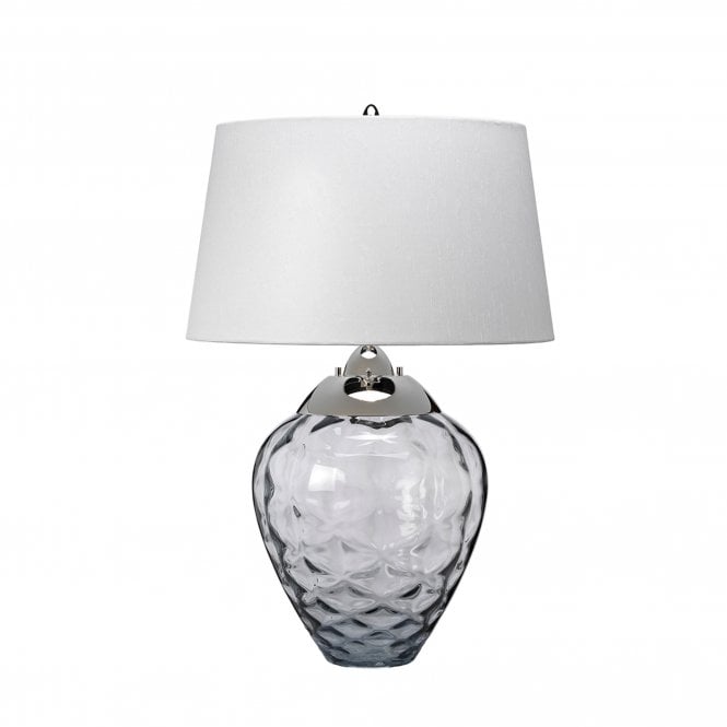 Samara Table Lamp Smoke With Hepplewhite (light grey) Shade