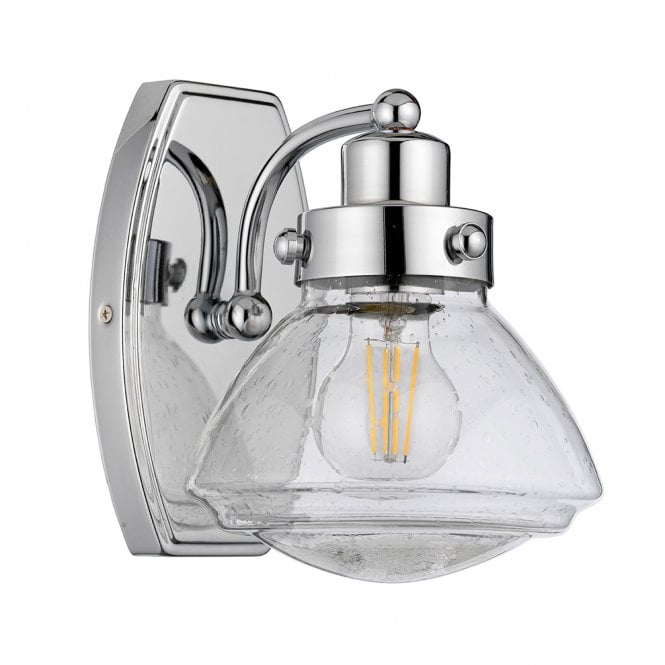 Scholar Single Bathroom Wall Light IP44 Polished Chrome