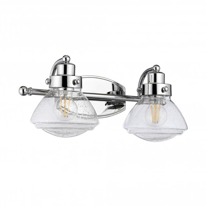 Scholar Double Bathroom Wall Light IP44 Polished Chrome