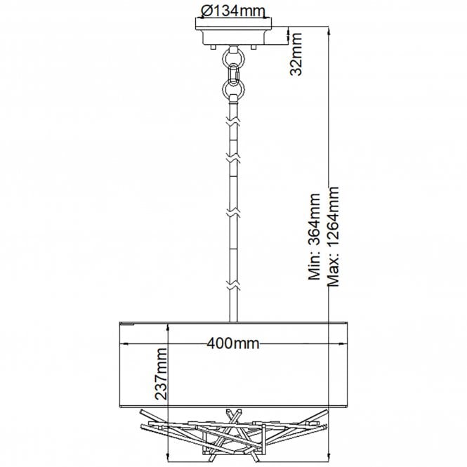Taiko 3 Light Pendant Olde Bronze