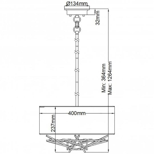 Taiko 3 Light Pendant Olde Bronze