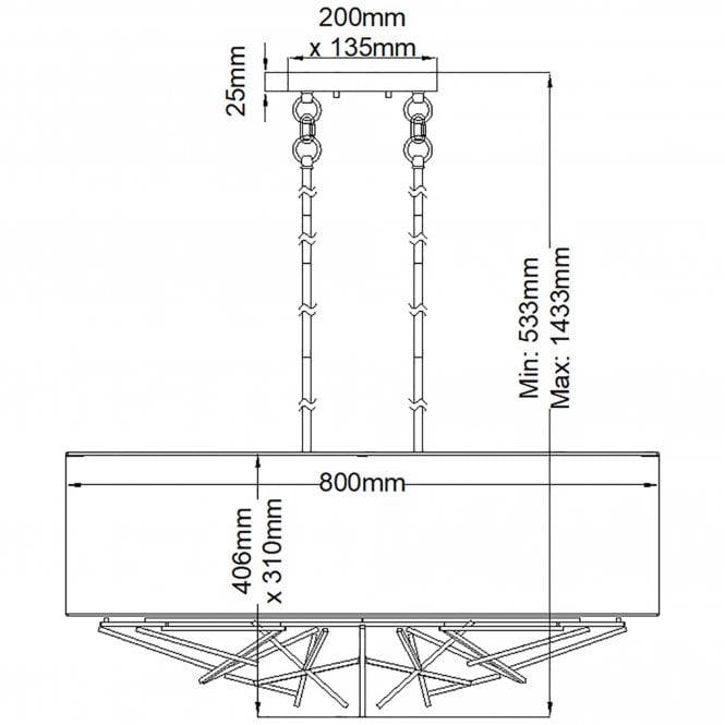 Taiko 5 Light Island Pendant Olde Bronze