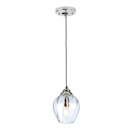 Tiber Clear Singe Pendant Polished Nickel