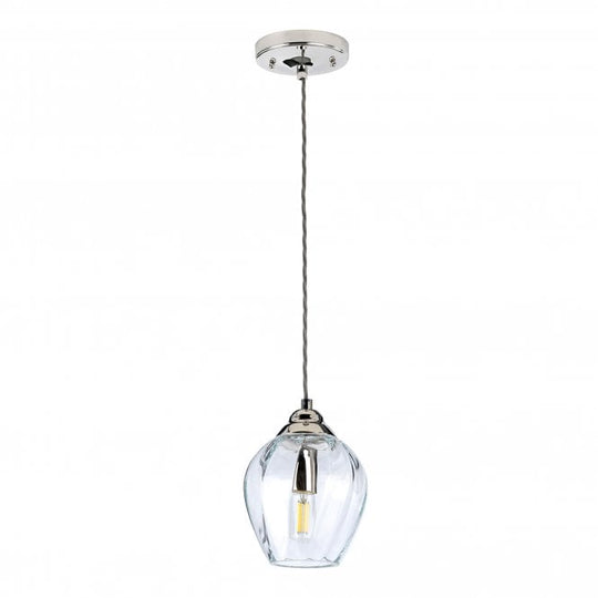 Tiber Clear Singe Pendant Polished Nickel