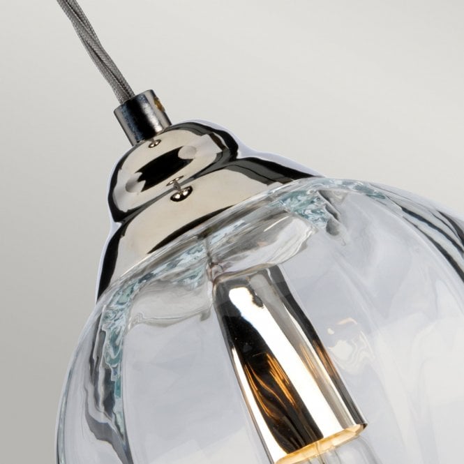Tiber Clear Singe Pendant Polished Nickel