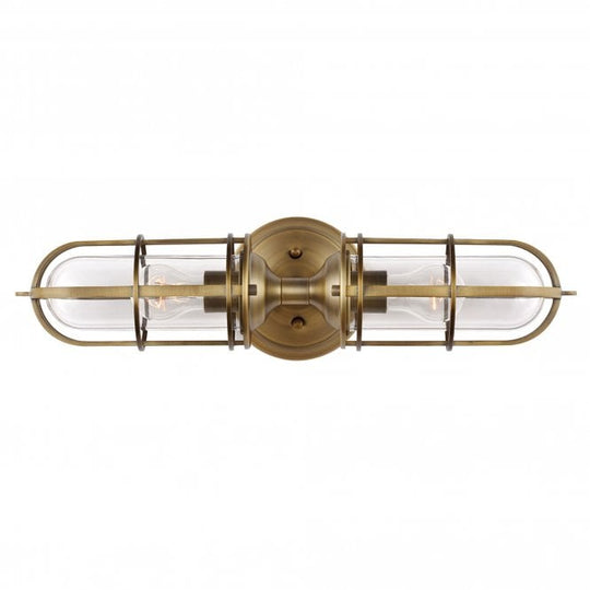 Urban Restoration Double Wall Light IP44 Dark Antique Brass