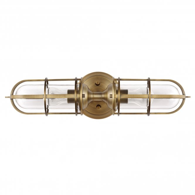 Urban Restoration Double Wall Light IP44 Dark Antique Brass