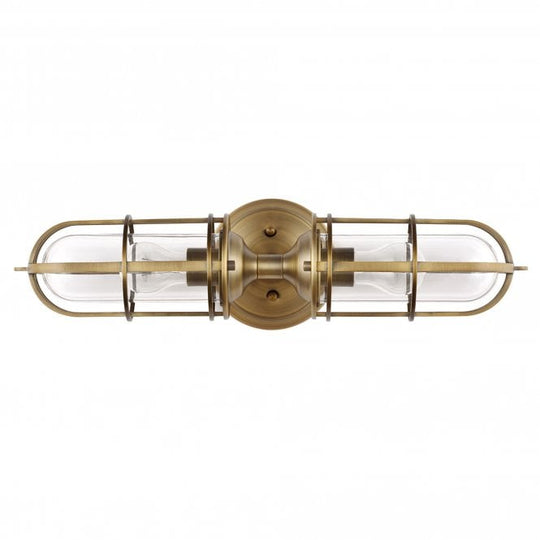 Urban Restoration Double Wall Light IP44 Dark Antique Brass
