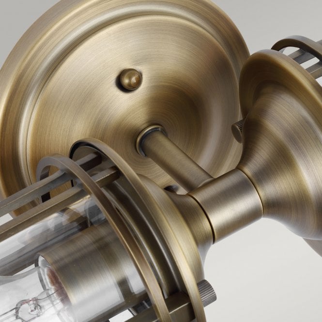 Urban Restoration Double Wall Light IP44 Dark Antique Brass