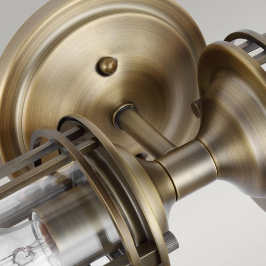 Urban Restoration Double Wall Light IP44 Dark Antique Brass