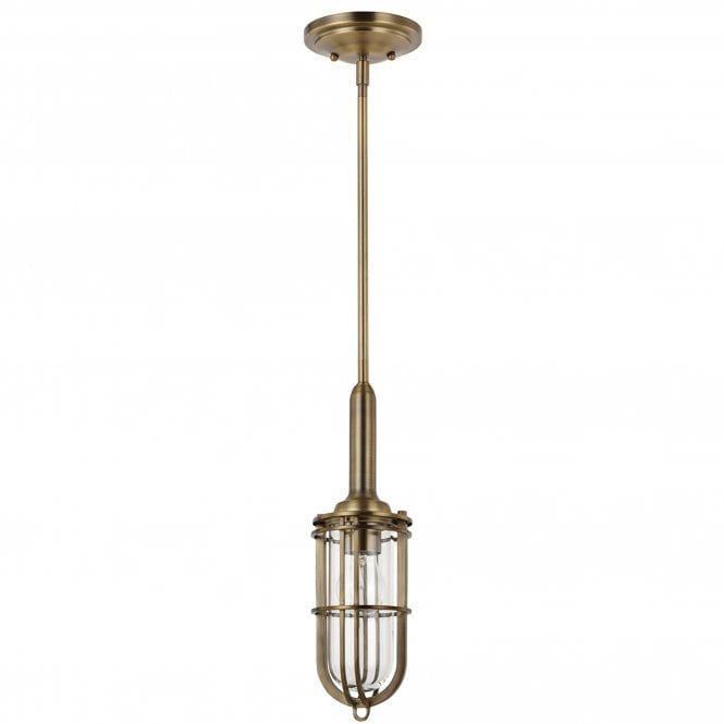 Urban Restoration Single Pendant IP44 Dark Antique Brass