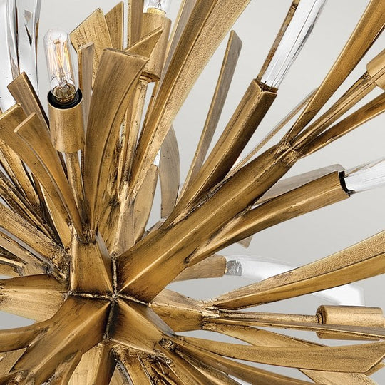 Vida 13 Light Large Crystal Pendant Light Burnished Gold