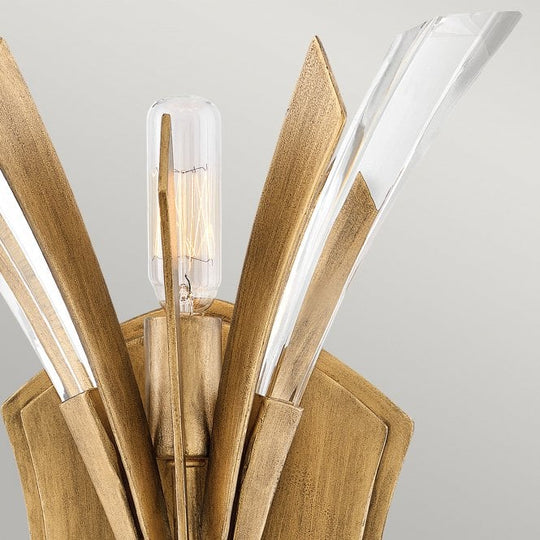 Vida 2 Light Wall Light Crystal Pendant Light Burnished Gold