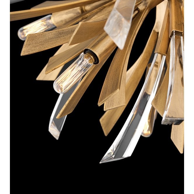 Vida Crystal 9 Light Semi Flush Light Burnished Gold