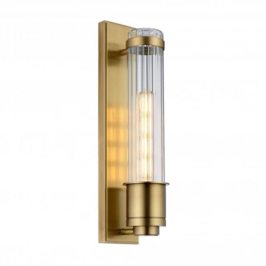 Wellington Single IP44 Barthroom Light Wall Aged Brass