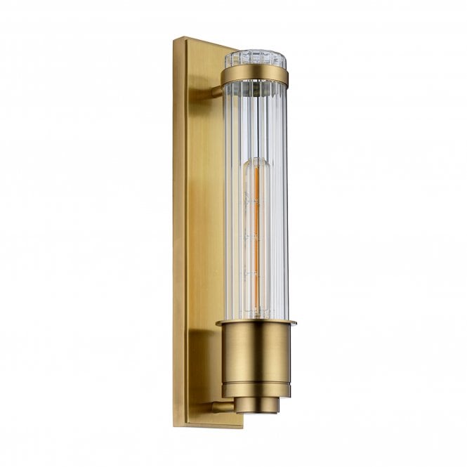 Wellington Single IP44 Barthroom Light Wall Aged Brass