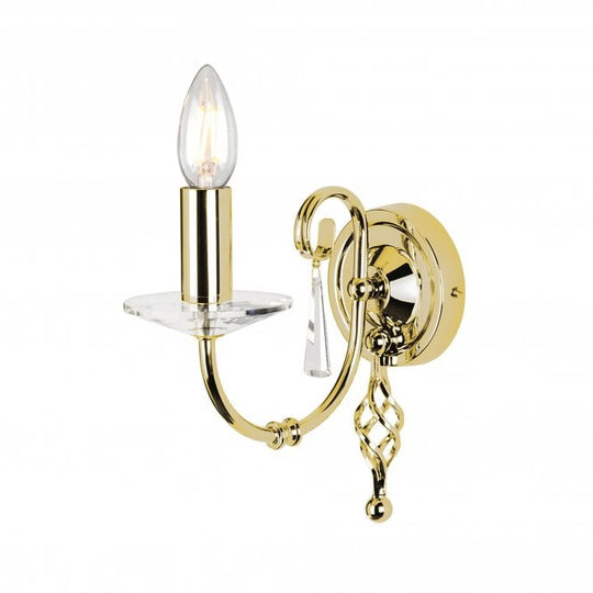 Aegean 1 candle Wall Light with Polished Brass finish