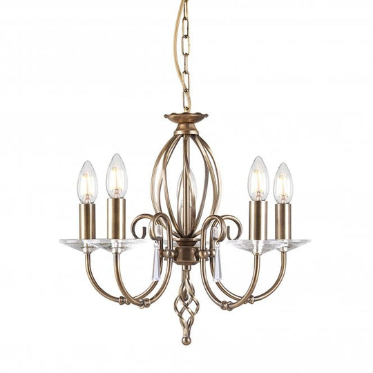 Aegean 5 Light Chandelier in a Aged Brass finish