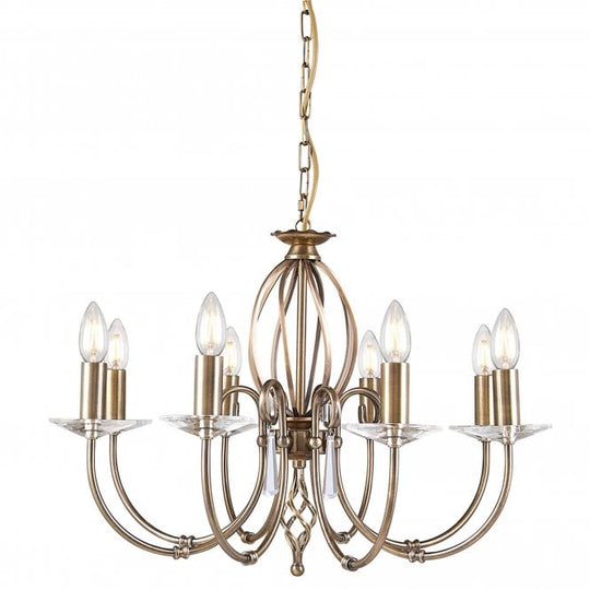 Aegean 8 Light Chandelier in an Aged Brass finish