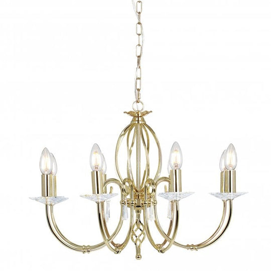 Aegean 8 Light Chandelier with a Polished Brass finish