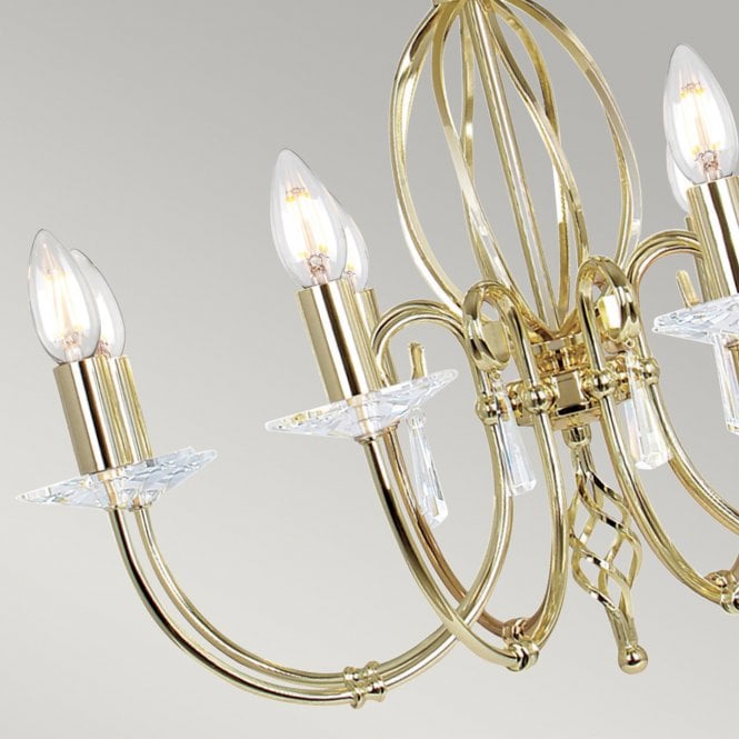 Aegean 8 Light Chandelier with a Polished Brass finish
