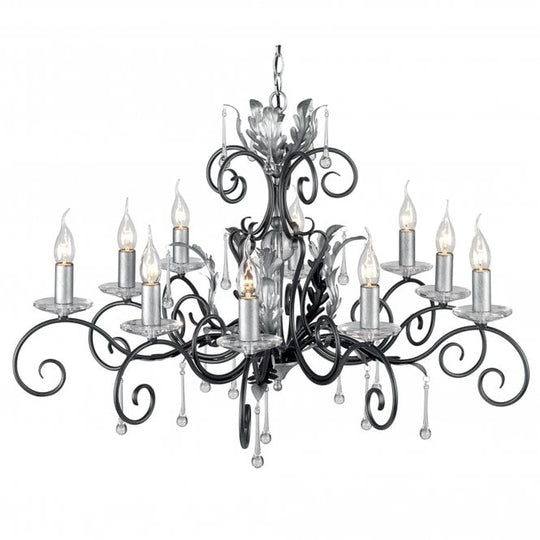 Amarilli 10 Light Chandelier with a Black/Silver finish