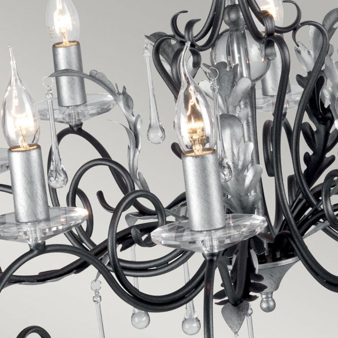 Amarilli 10 Light Chandelier with a Black/Silver finish