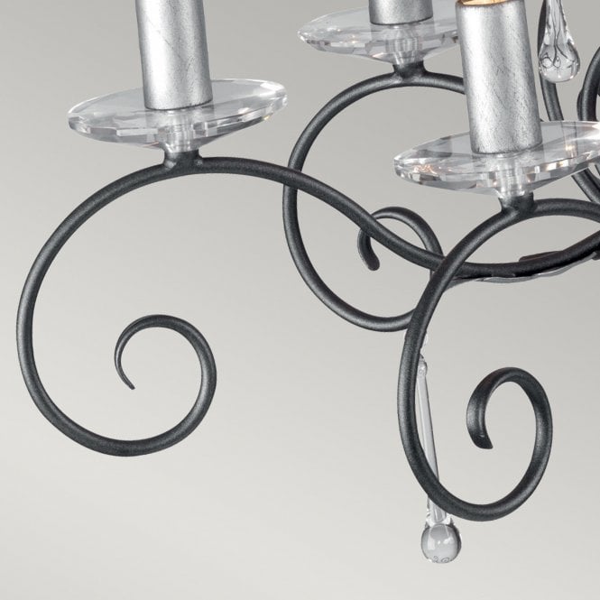 Amarilli 10 Light Chandelier with a Black/Silver finish