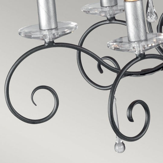Amarilli 10 Light Chandelier with a Black/Silver finish