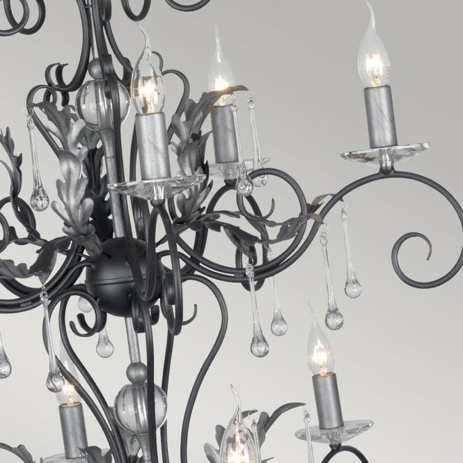 Amarilli 15 Light Chandelier with a Black/Silver finish