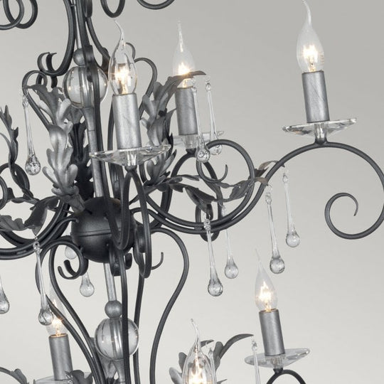 Amarilli 15 Light Chandelier with a Black/Silver finish