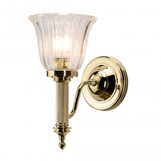 Bathroom Carroll1 wall light with a Polished Brass finish