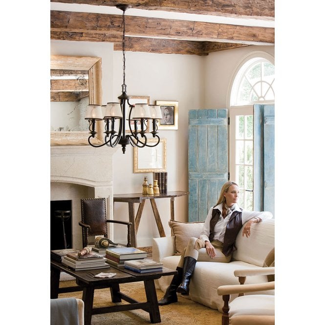Plymouth 6Lt Chandelier Olde Bronze