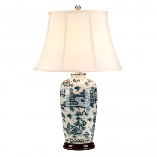 Blue Willow Pattern Traditional Lamp