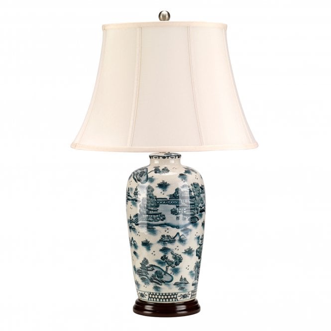 Blue Willow Pattern Traditional Lamp