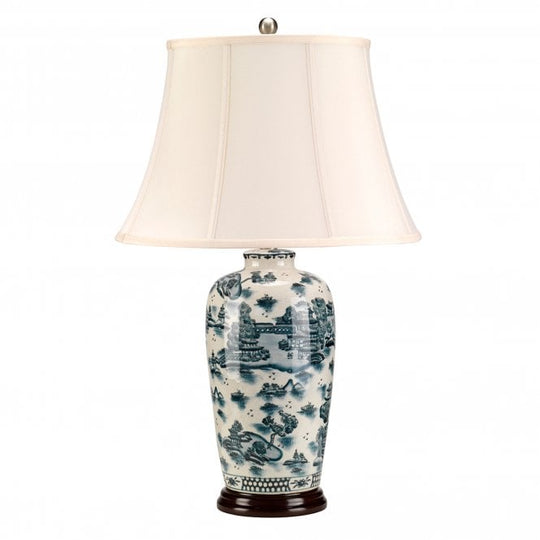 Blue Willow Pattern Traditional Lamp