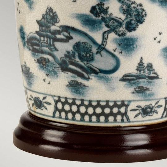 Blue Willow Pattern Traditional Lamp