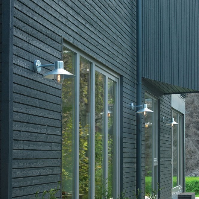 Lund Wall Lantern Galvanised Clear