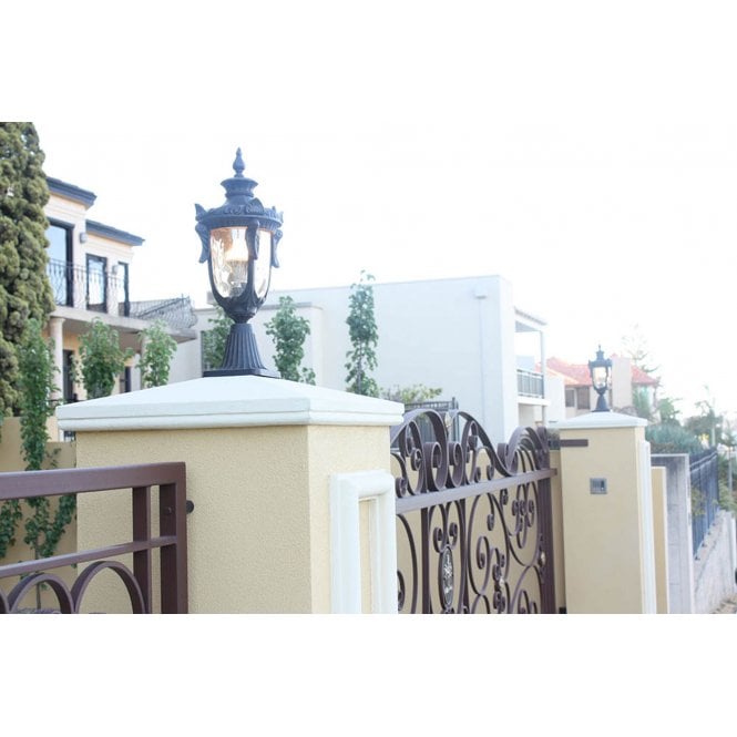 Philadelphia Pedestal Lantern Medium with and old bronze finish