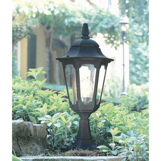 Parish Pedestal Lantern in a Black finish