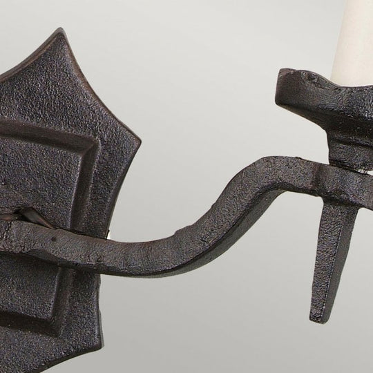 Rectory 2 candle Wall Light with a Black finish