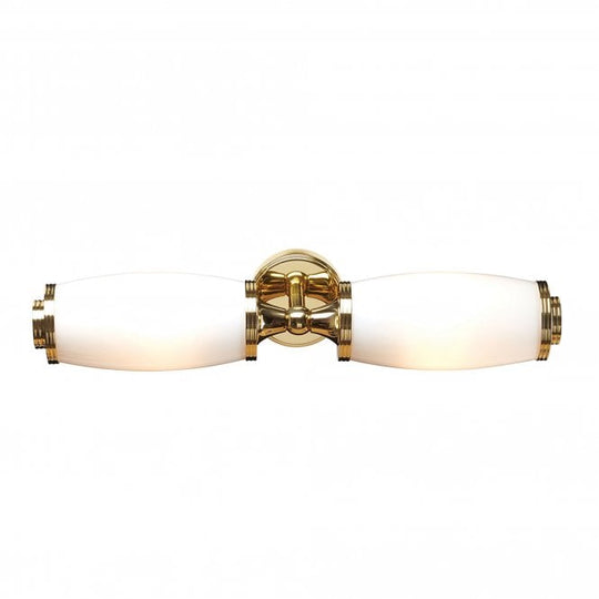 Bathroom Eliot Twin Wall Light with a Polished Brass finish