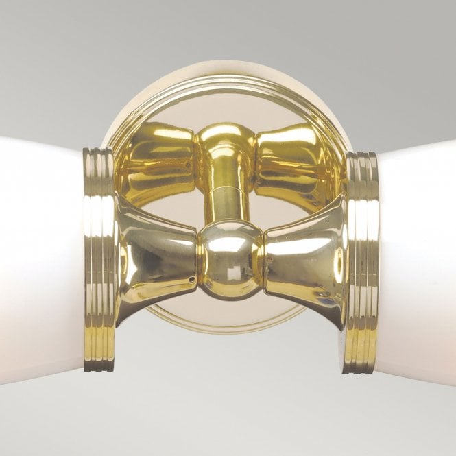 Bathroom Eliot Twin Wall Light with a Polished Brass finish