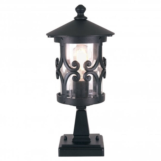 Hereford Pedestal Lantern in a black finish