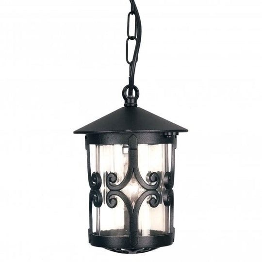 Hereford Porch Chain Lantern in a black finish